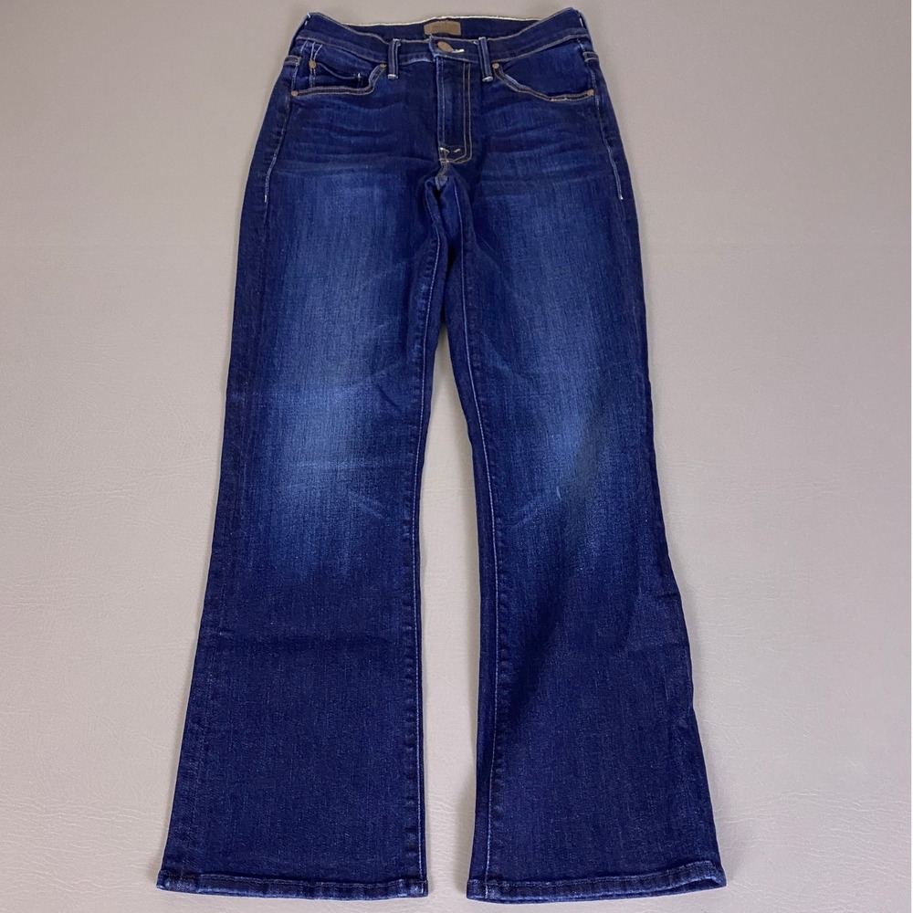 Mother The Outsider Crop Jeans Size 24 Up Your‎ Alley Blue Dark Wash Flare USA